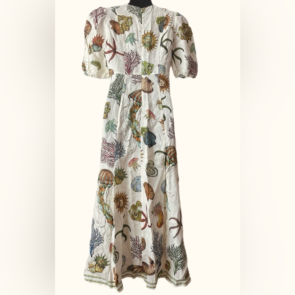 Alemais Sea Life Print Midi Dress - Cream and Multicolor.New - Picture 8 of 10